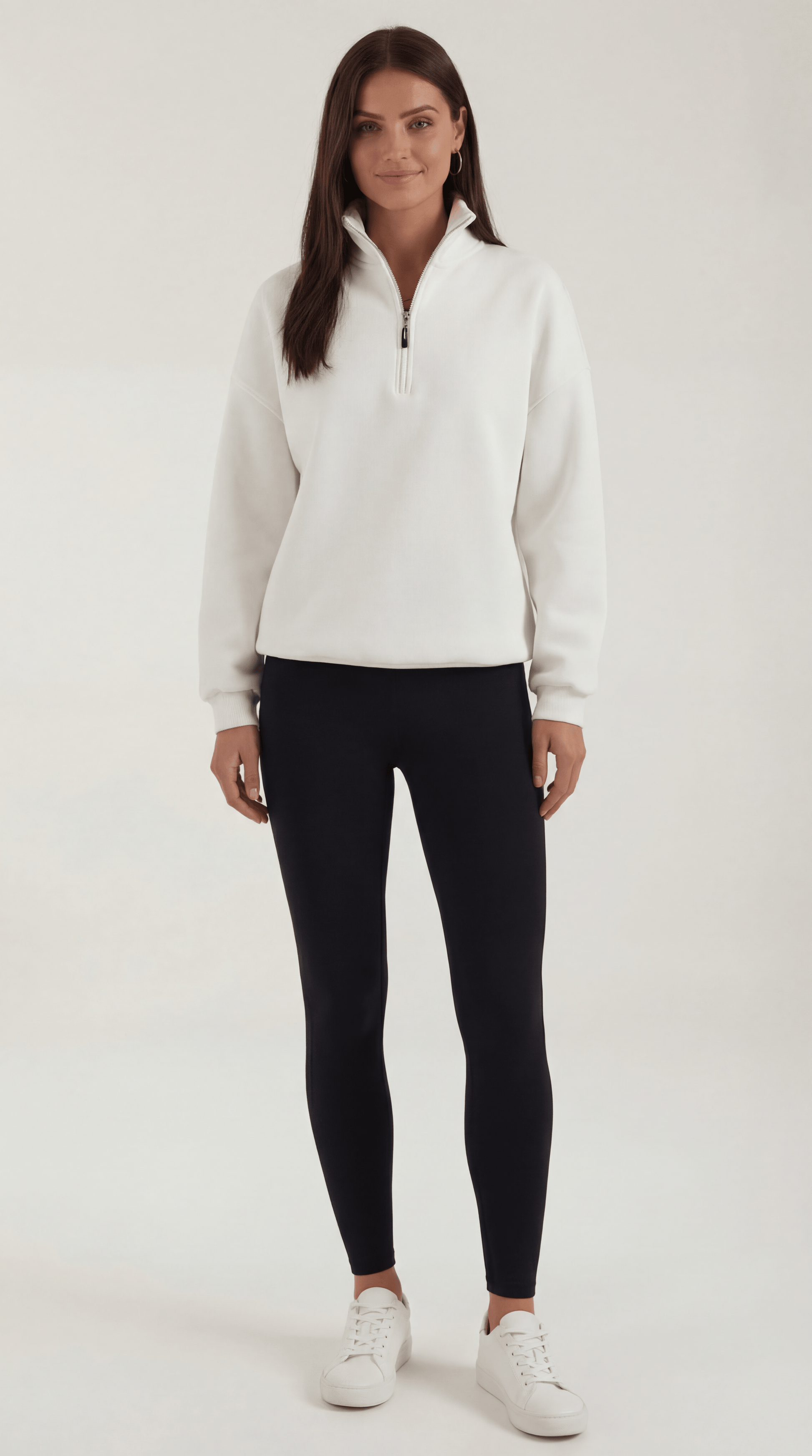 Großer Oversize Pullover Quarter-Zip Warm - Norvielle