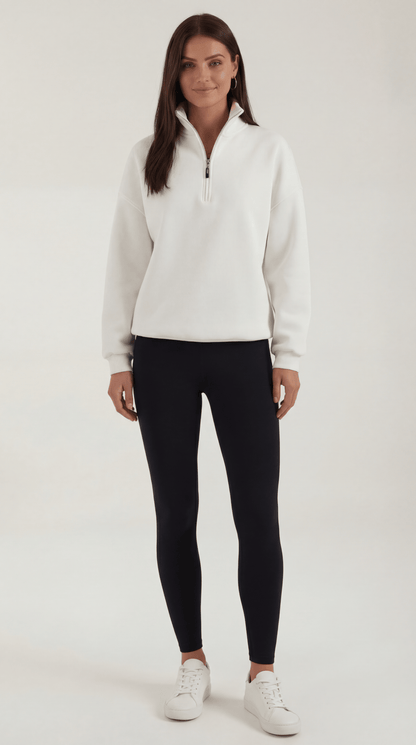 Großer Oversize Pullover Quarter-Zip Warm - Norvielle