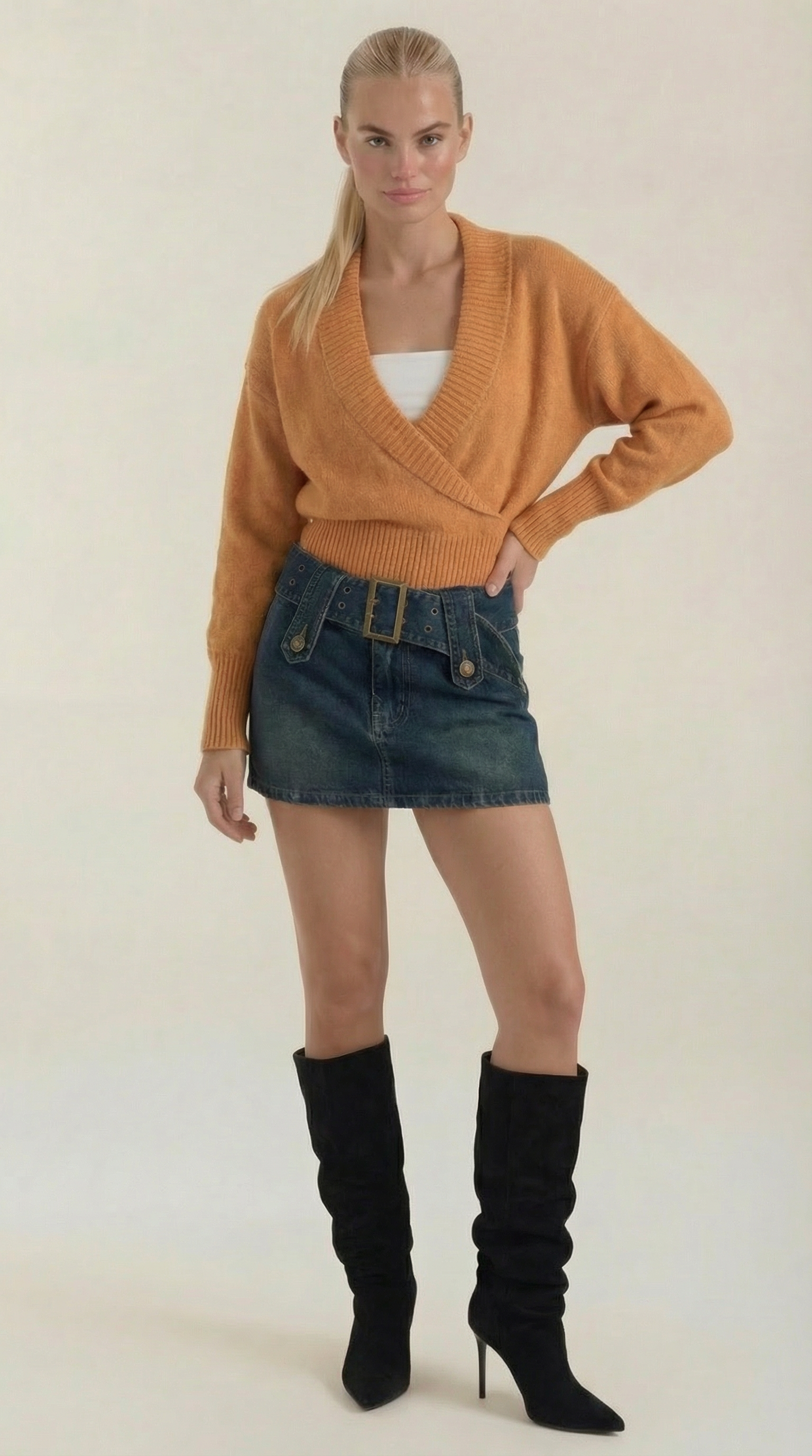 Damen Strickpullover Wickellook Warm - Norvielle