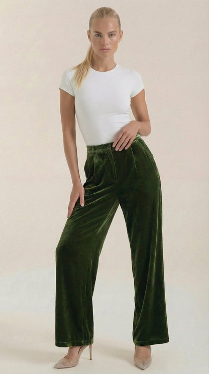Damen Samthose Weite Bequem - Norvielle