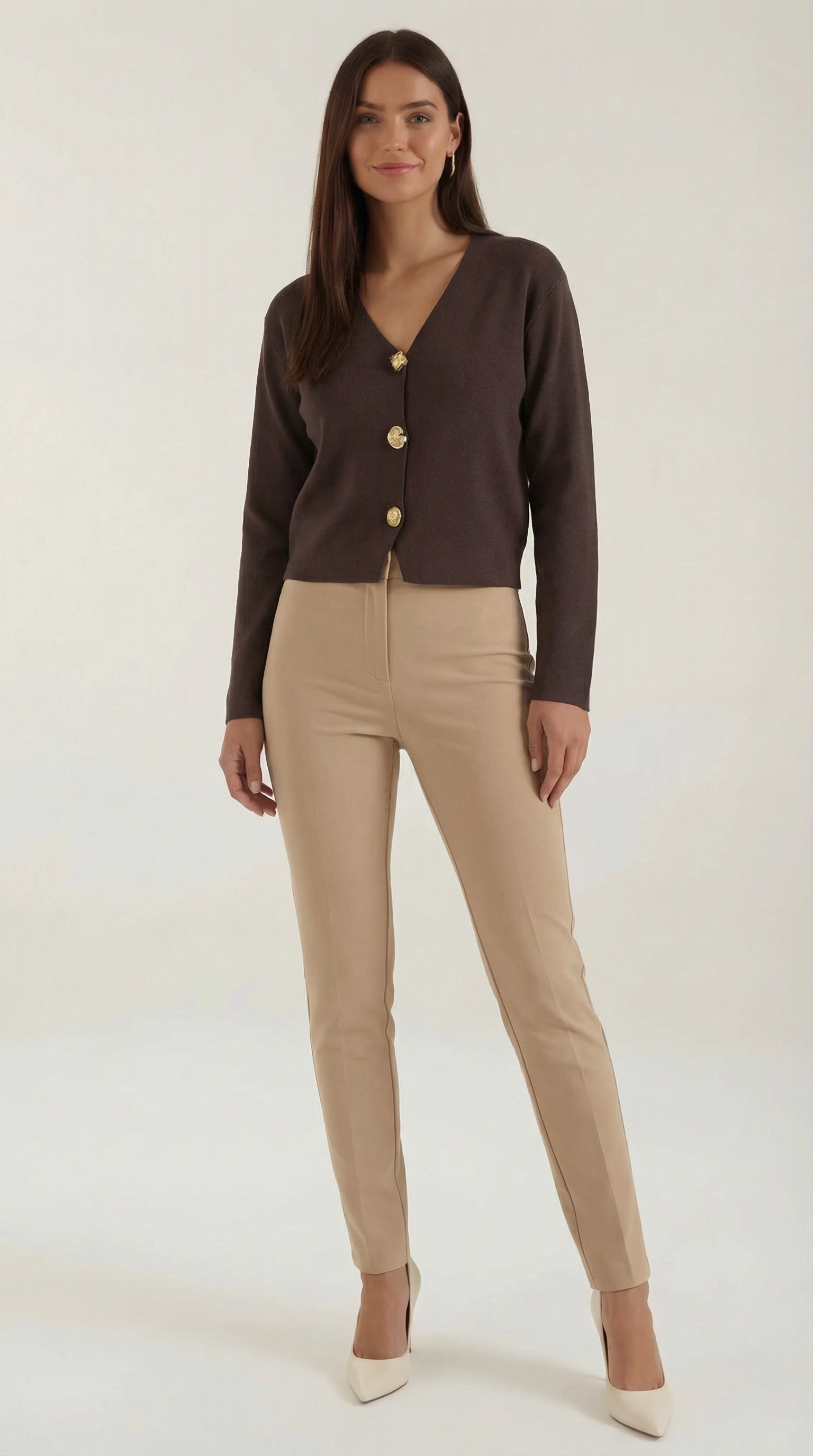 Damen Strickjacke V-Ausschnitt Modern - Norvielle