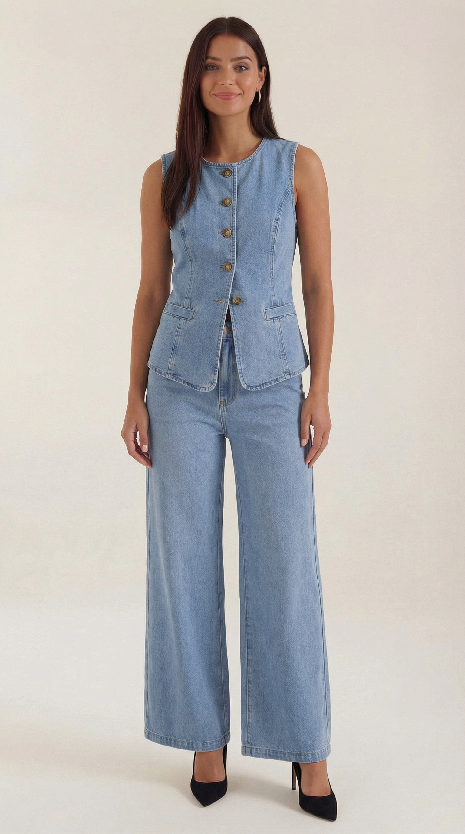 Frauen Denim-Set Blau Classic - Norvielle
