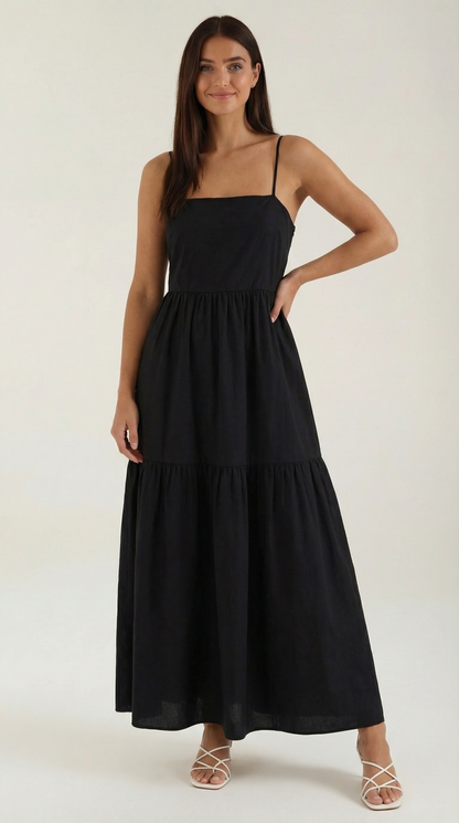Damen Maxikleid Rückenfrei Elegant Sommerkleid - Norvielle
