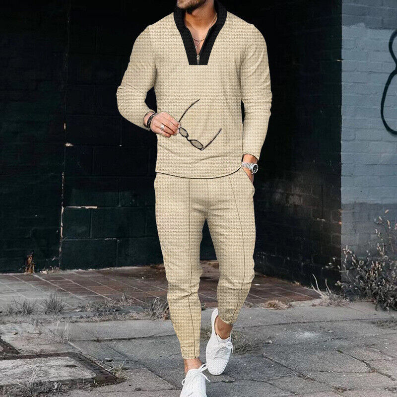 Herren Freizeit Set 2-teilig Langarmshirt Baumwolle - Norvielle