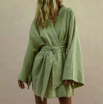 Damen Kimono Abendkleid Seidengürtel Elegantes