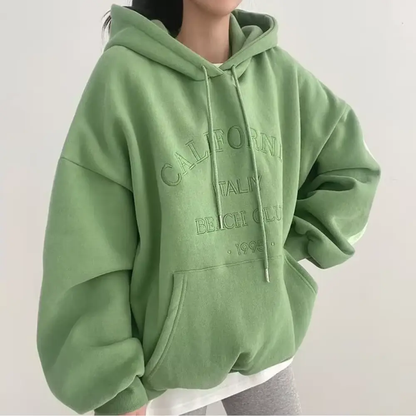 Damen Herren Fleece Hoodie Warm Gefüttert