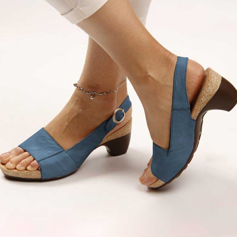 Damen Orthopädische Sandalen Mit Absatz Bequem