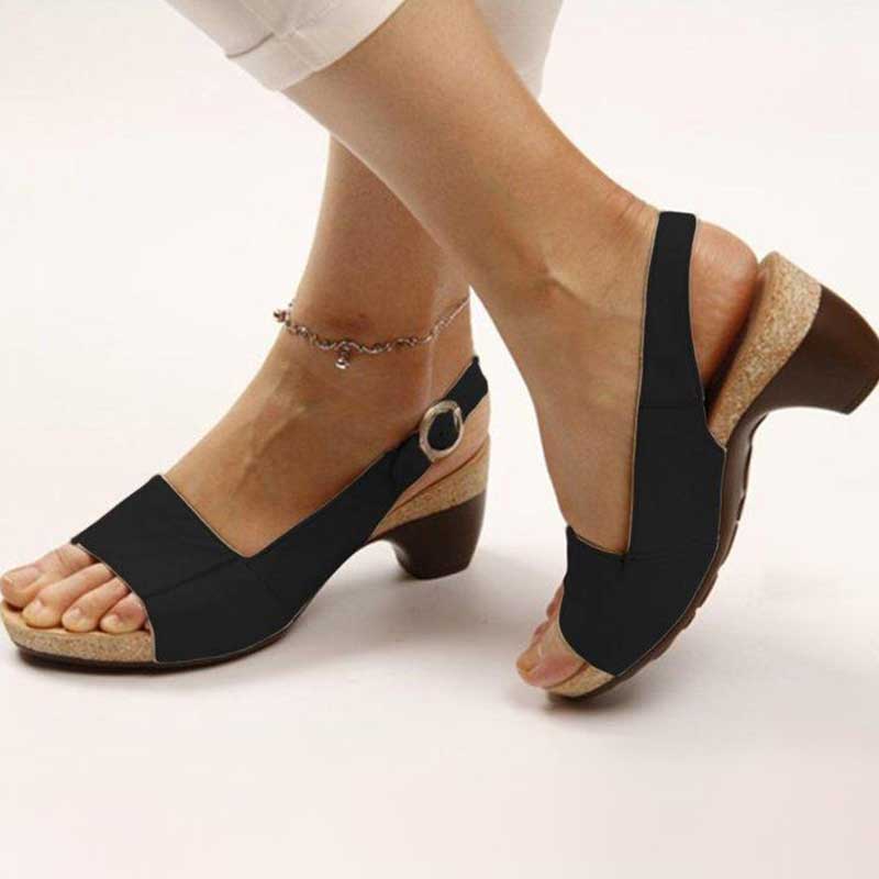 Damen Orthopädische Sandalen Mit Absatz Bequem