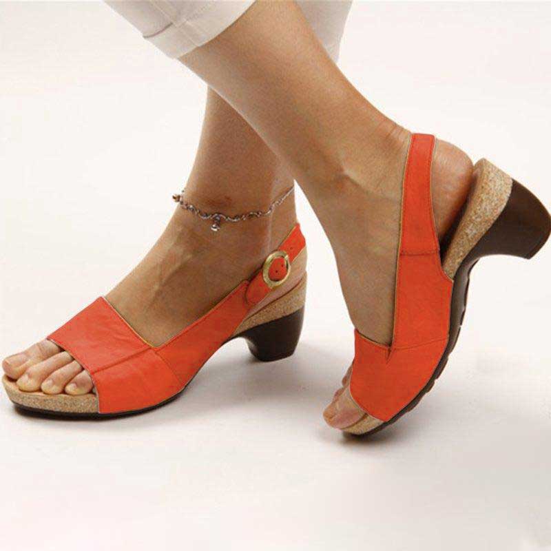 Damen Orthopädische Sandalen Mit Absatz Bequem