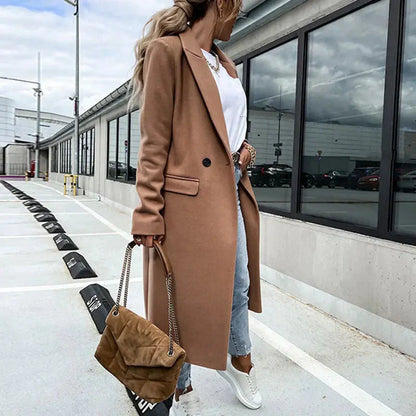Damen Trenchcoat Klassisch Schwarz - Norvielle