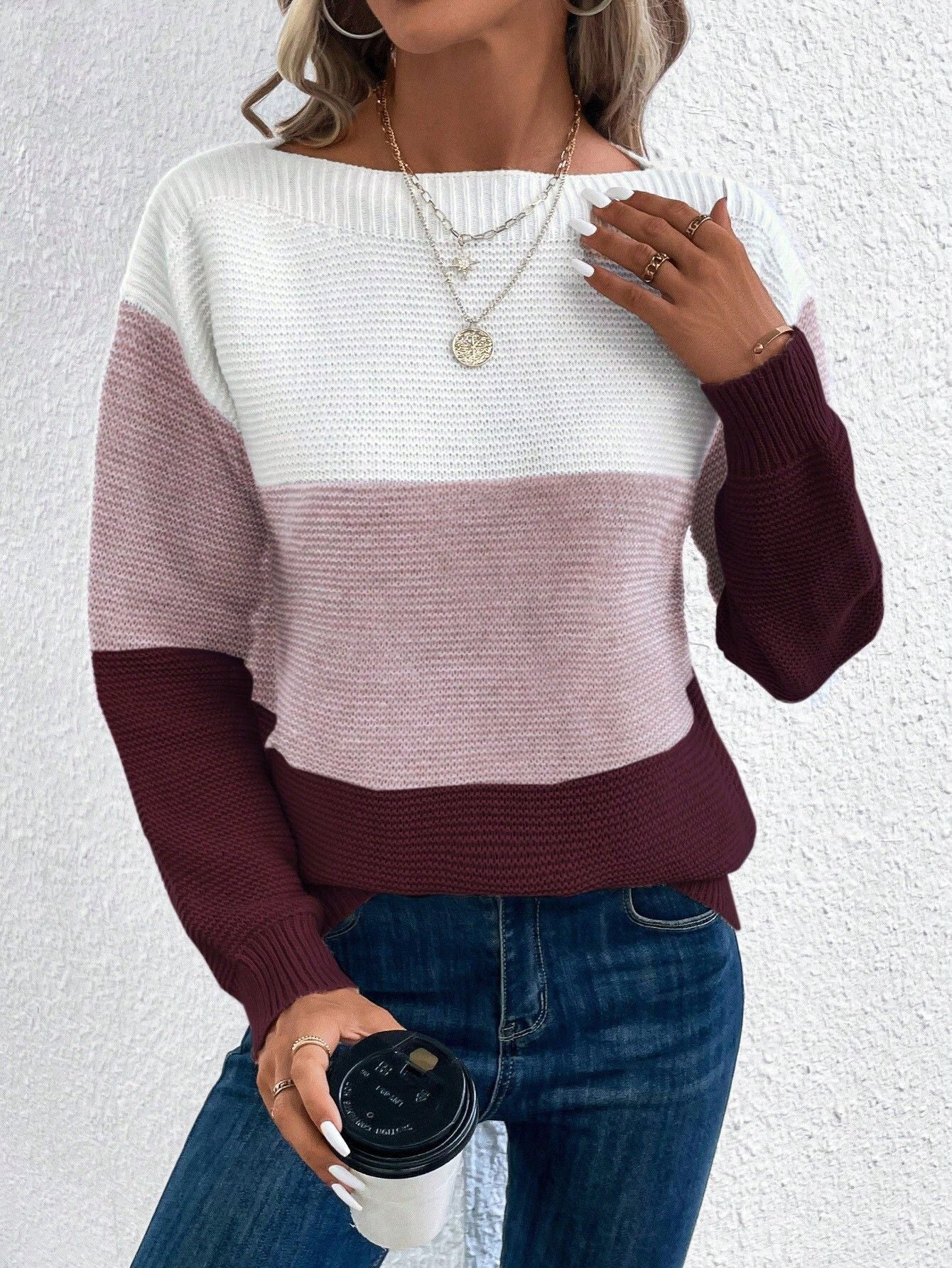 Damen Strickpullover Modern Trendy