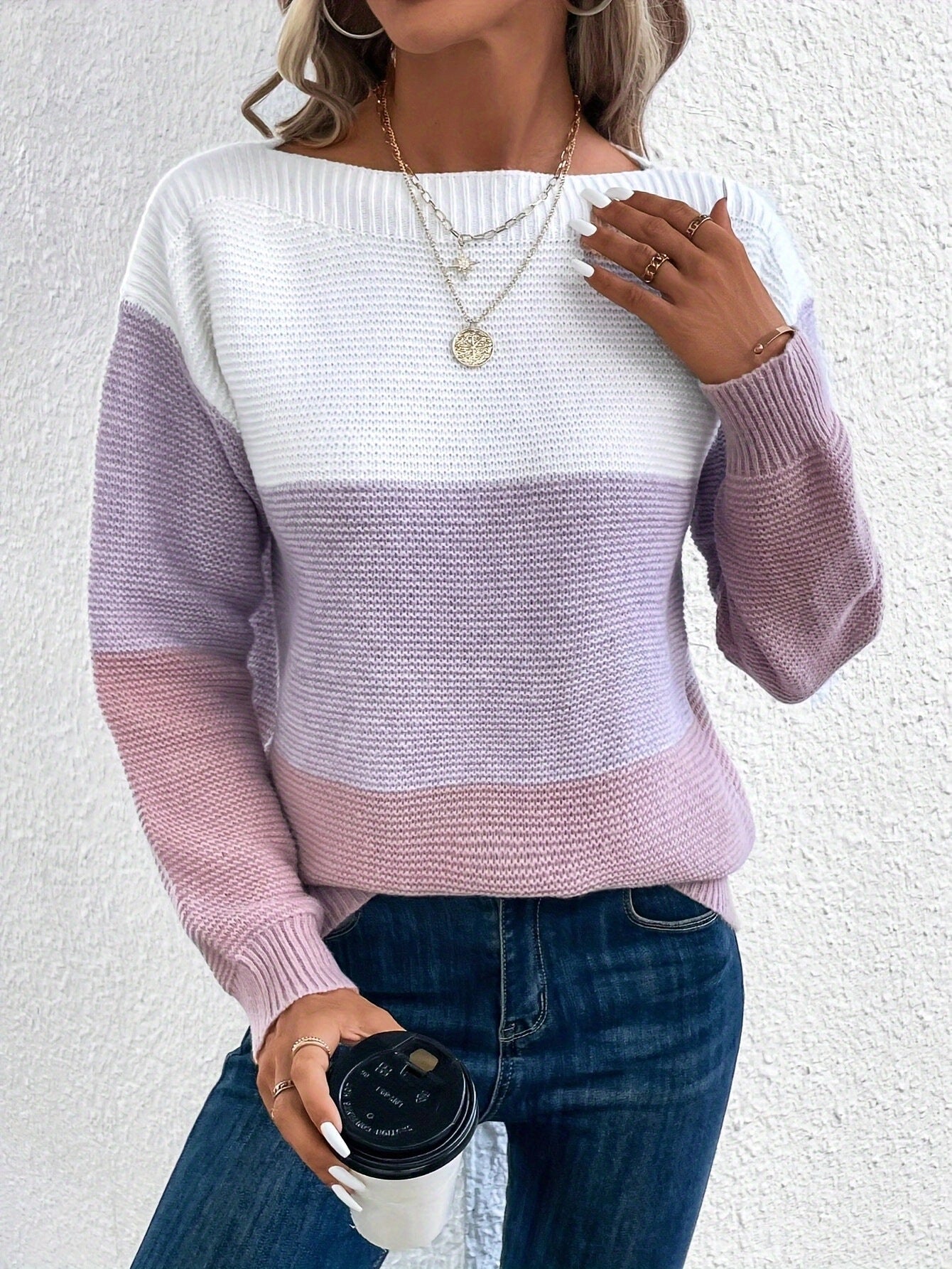 Damen Strickpullover Modern Trendy
