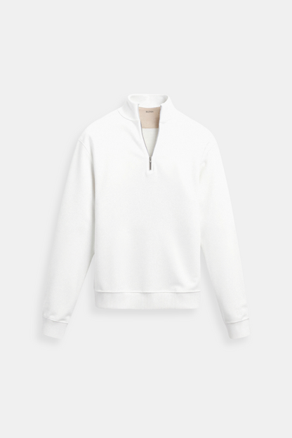 Klassisches Sweatshirt mit Reißverschlusskragen Schwarz - Norvielle