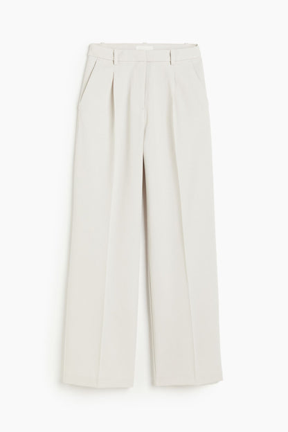 Damenhose Weit Bequem Bundfalten Gerader Schnitt - Norvielle