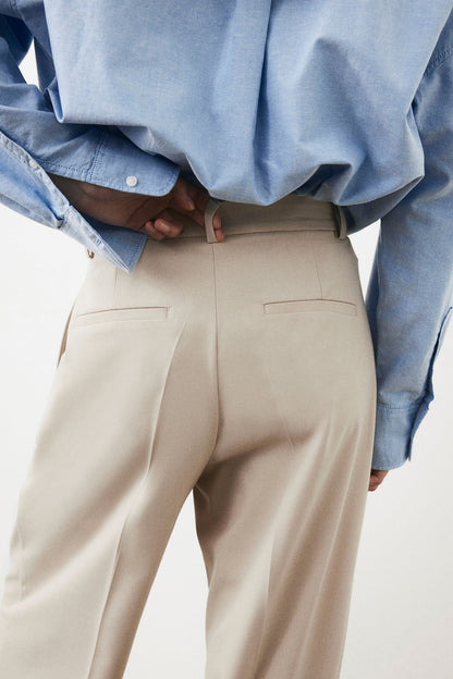 Damenhose Weit Bequem Bundfalten Gerader Schnitt