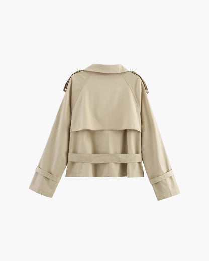 Damen Trenchcoat Kurzmantel Wasserabweisend
