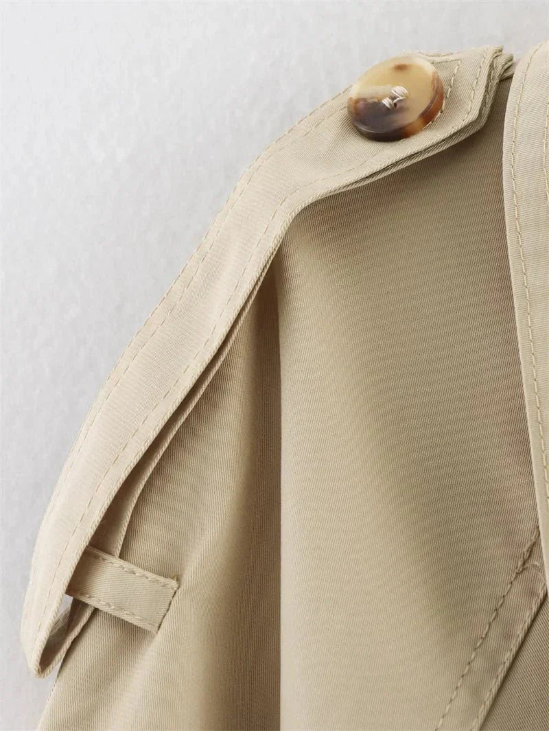 Damen Trenchcoat Kurzmantel Wasserabweisend