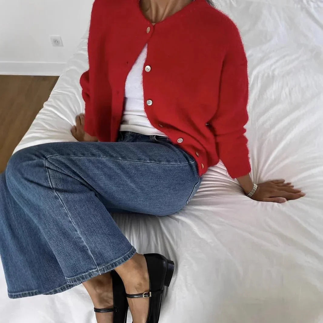 Damen Strickjacke Retro Vintage Look
