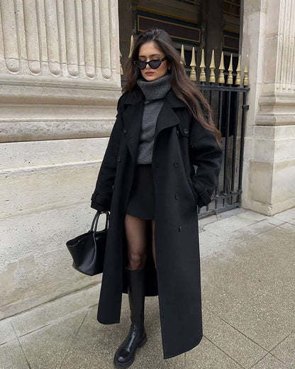 Damen Wintermantel Elegant Lang