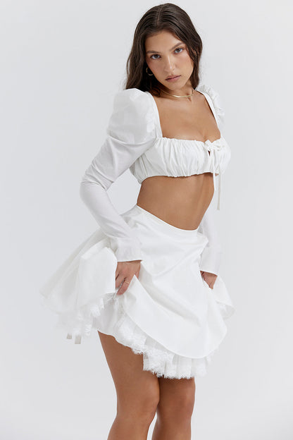 Damen Puffärmel Mit Schleife