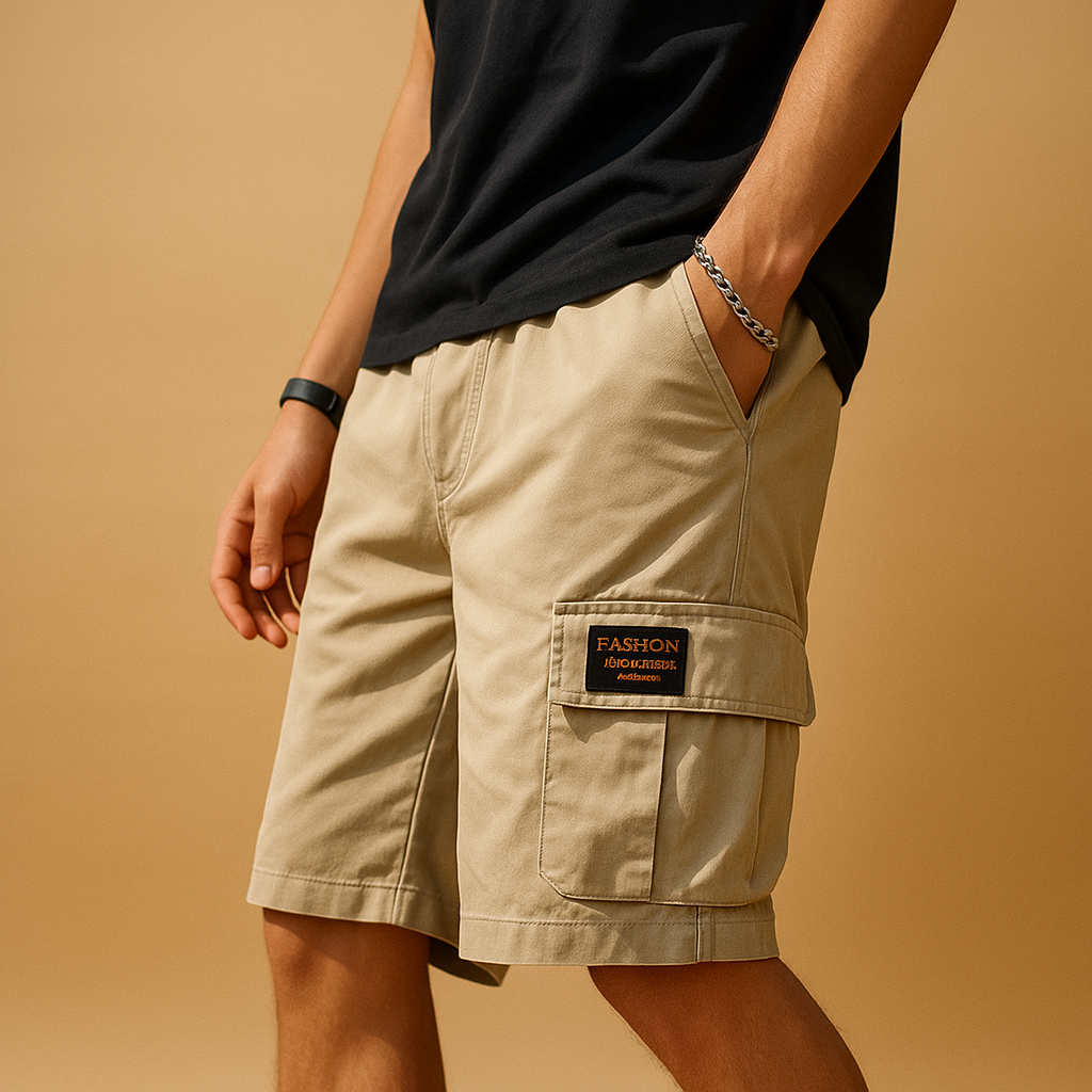 Herren Cargo Shorts Bequem Kurz Freizeit