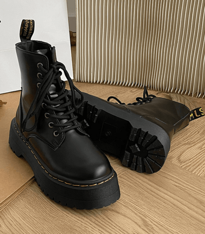 Damen Plateaustiefel Leder Hochzeitsschuhe