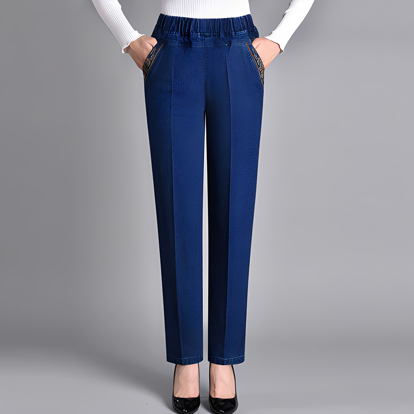 Damenhose Hochtailliert Elastisch Stretch