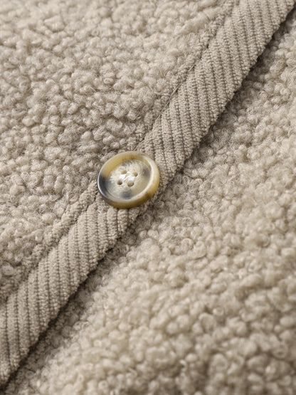 Damen Teddyjacke Weich Knöpfe Strickcardigan