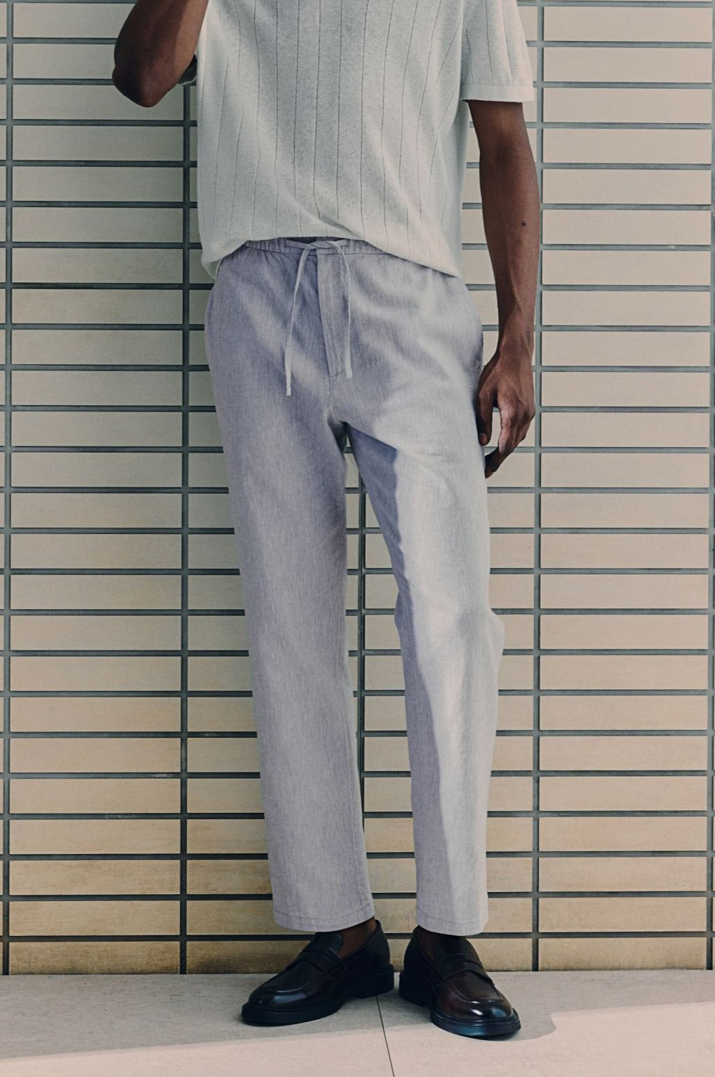 Herren Slim-Fit-Hose mit Kordelzug Bequem