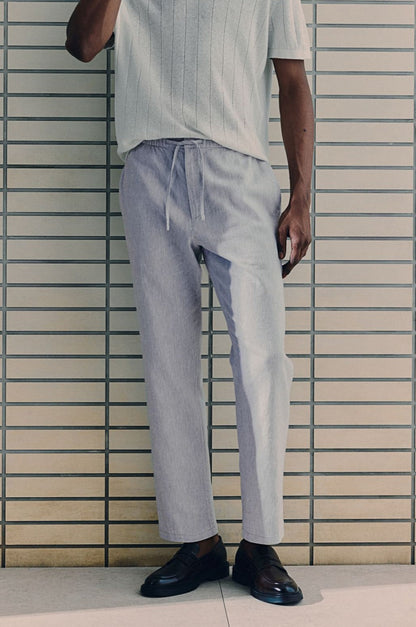 Herren Slim-Fit-Hose mit Kordelzug Bequem