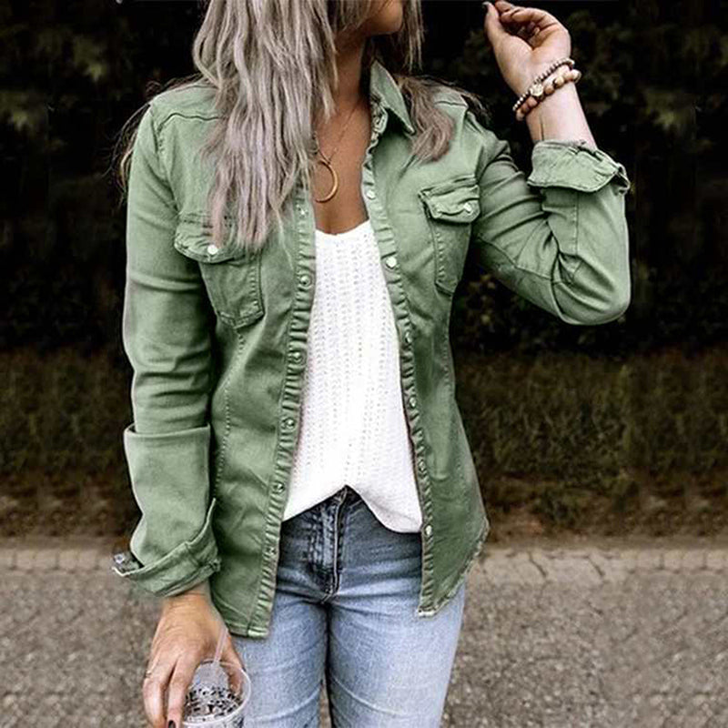 Damen Slimfit Jeansjacke Modern