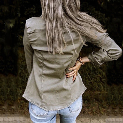 Damen Slimfit Jeansjacke Modern