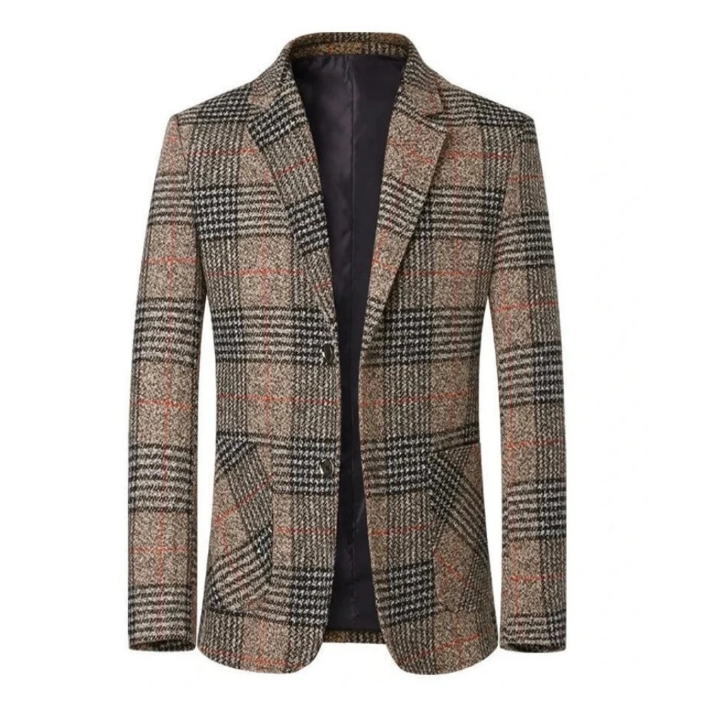 Herren Blazer Slim Fit Tweed Elegant dunkelgrau - Norvielle