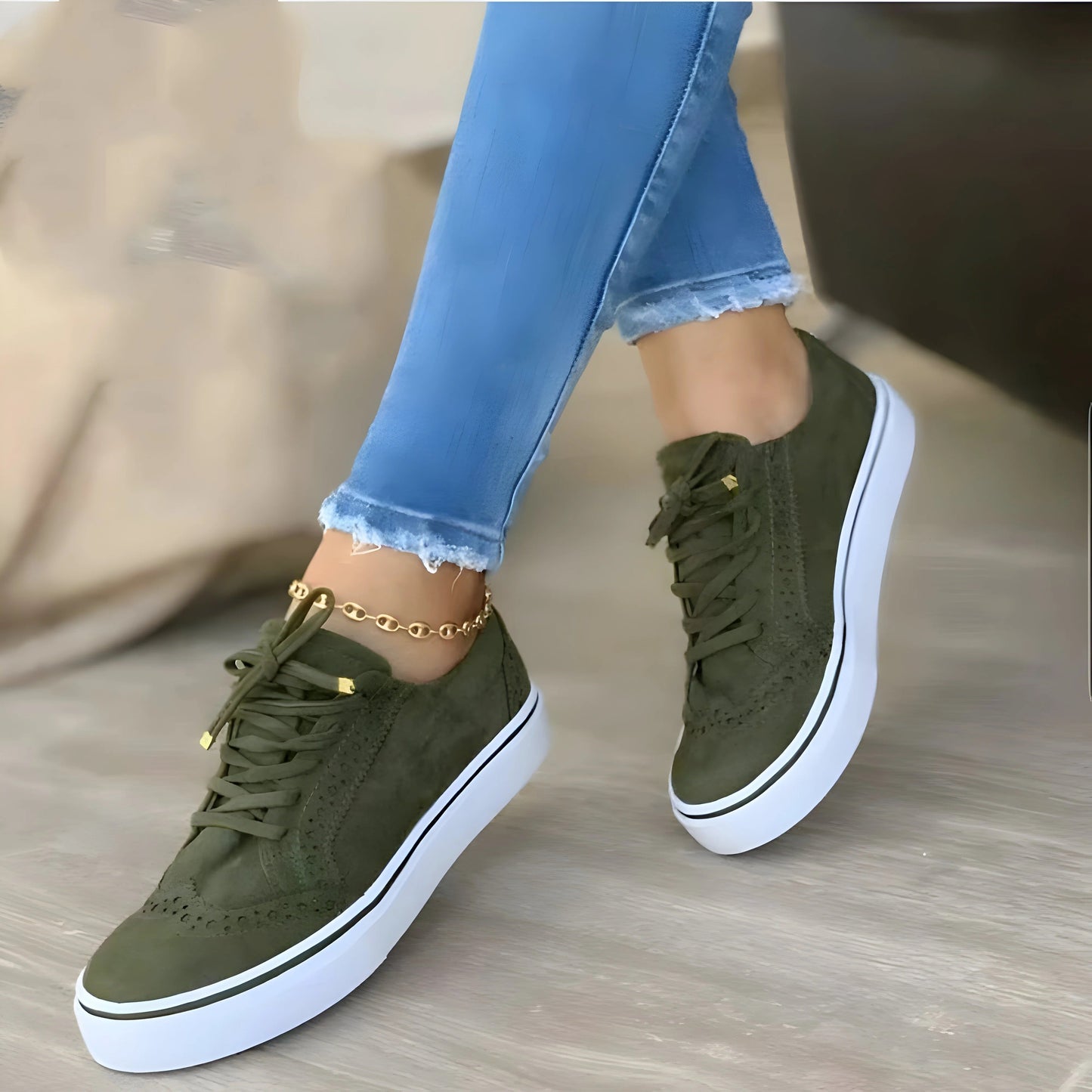 Damen Orthopädischer Sneaker Bequem Elegant