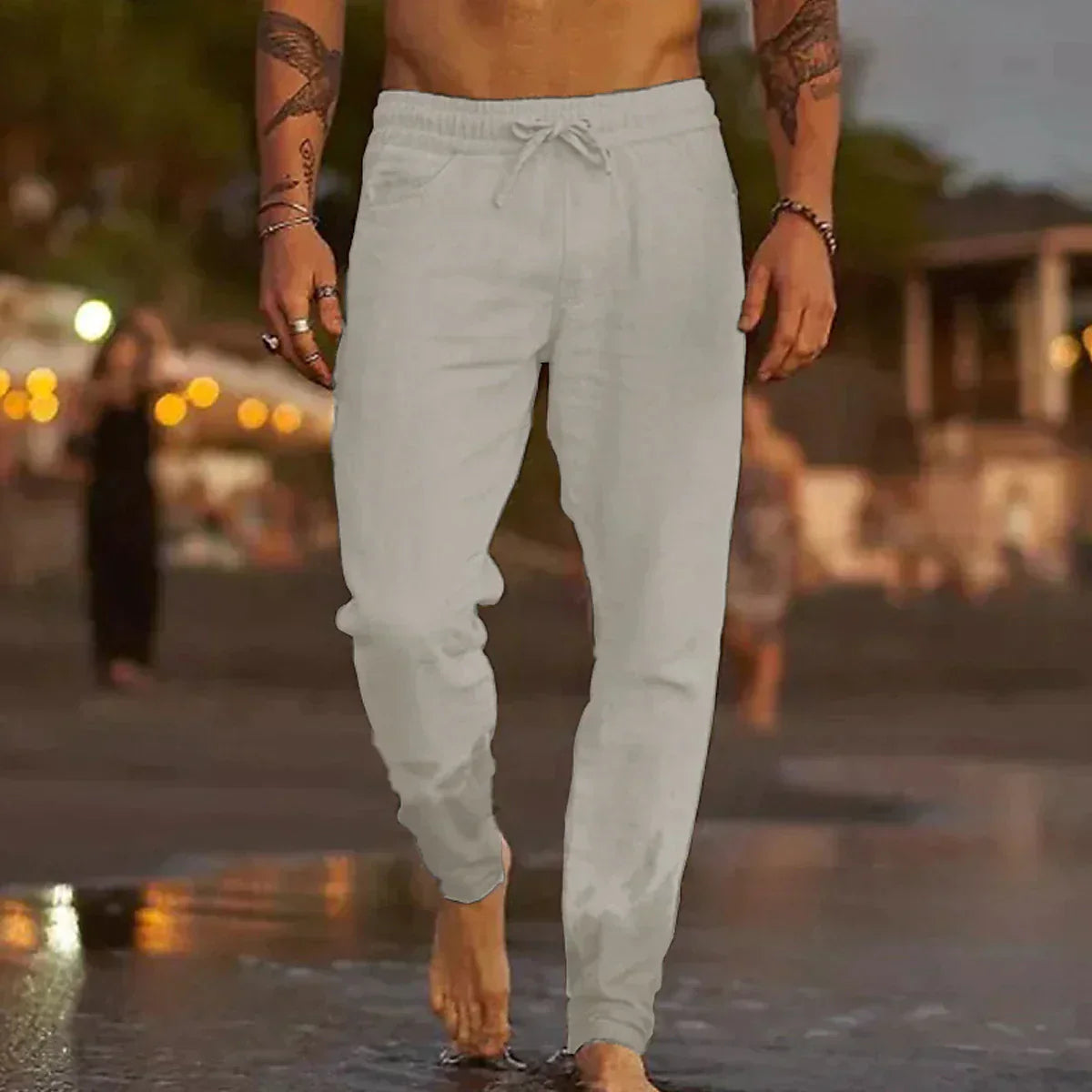 Herren Leinenhose Leicht Sommer