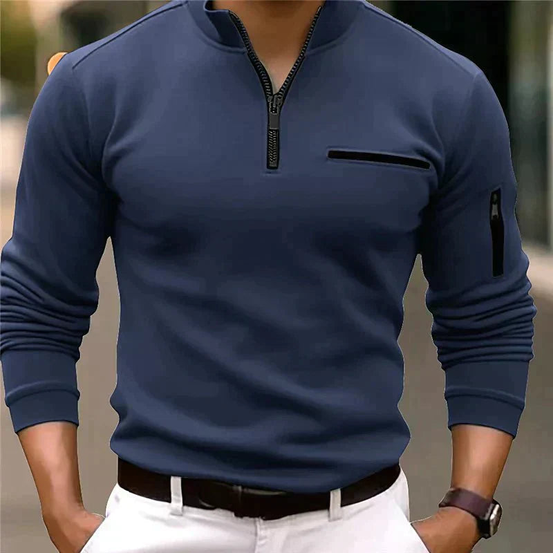 Herren Pullover Viertelreißverschluss Warm - Norvielle