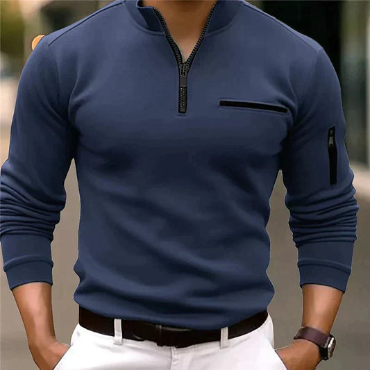 Herren Pullover Viertelreißverschluss Warm - Norvielle