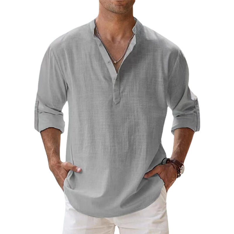 Herren Leichtes Baumwollhemd Sommer