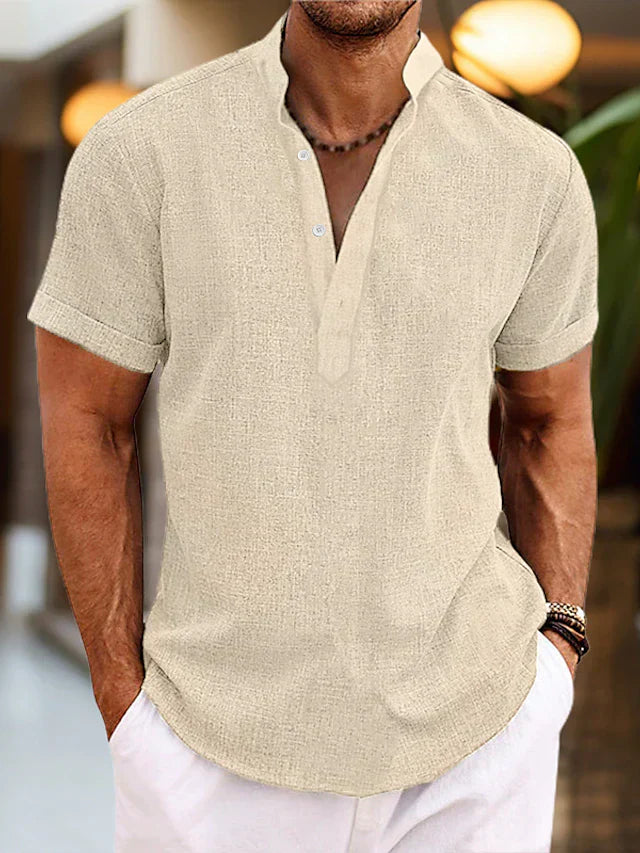 Herren Poloshirt V-Ausschnitt Bequem Hochwertig