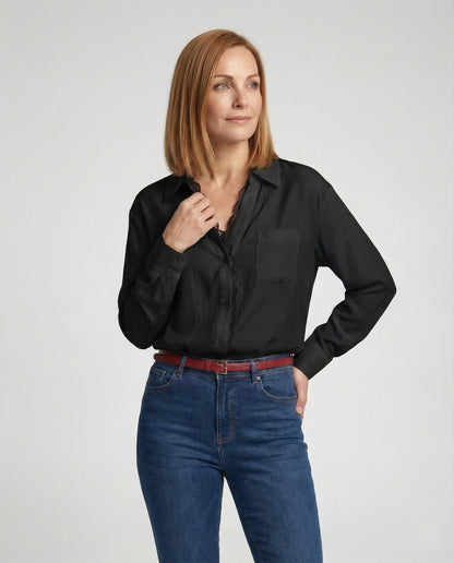 Damen Spitzenbluse Elegant