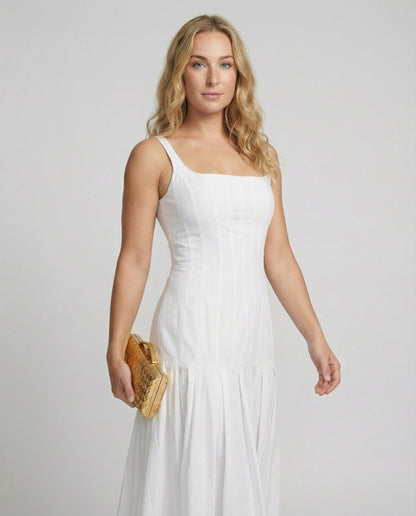 Damen Midikleid Eleganter Schnitt Frauenkleid - Norvielle