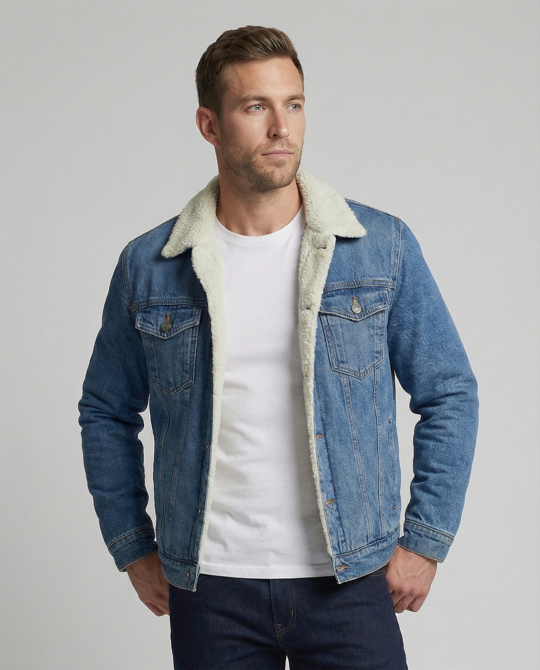 Herren Denim-Jacke Warm Winter - Norvielle