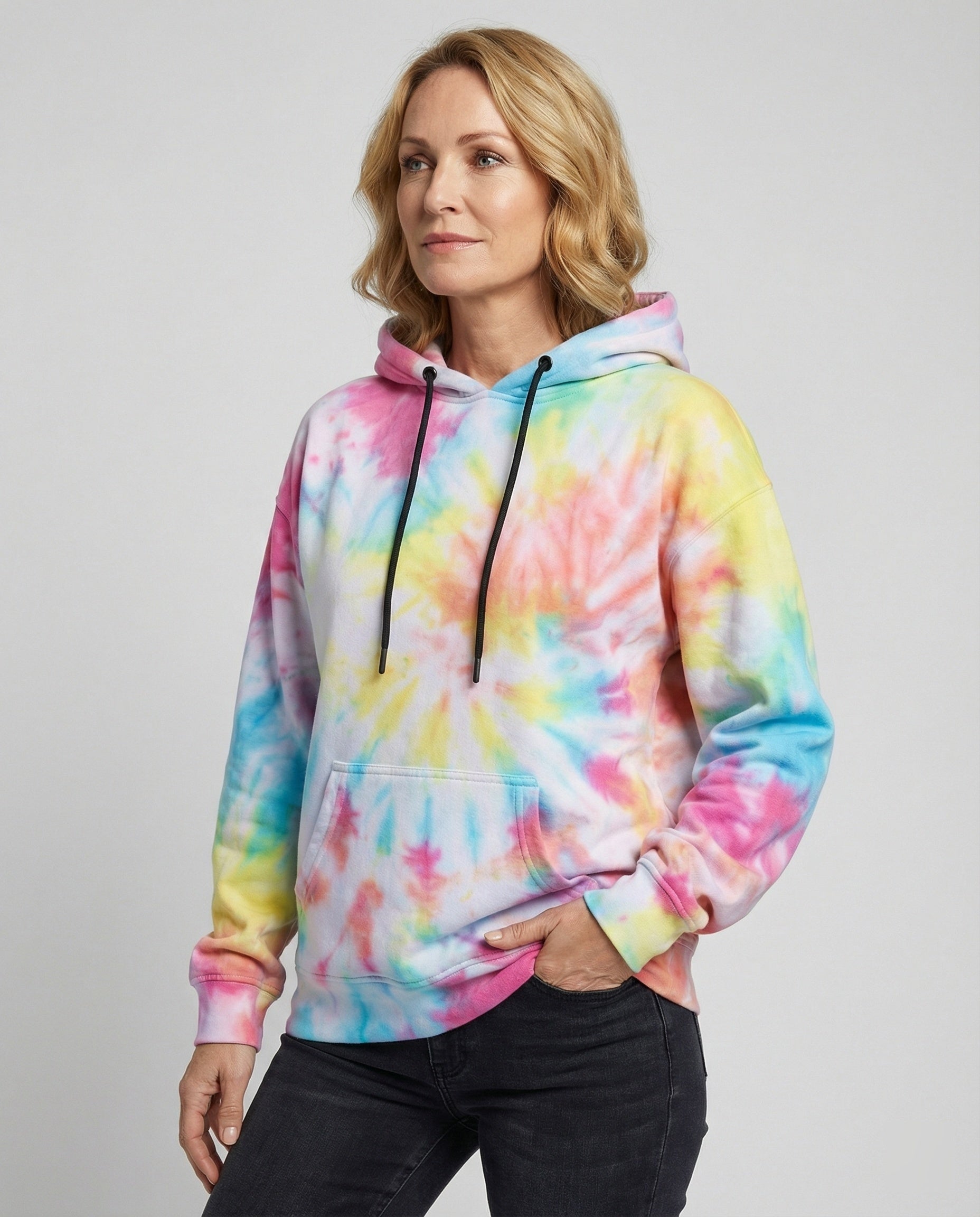 Damen Hoodie Farbenfroh Batik Design - Norvielle