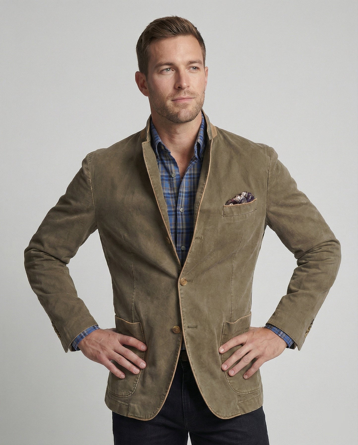 Herren Blazer Cord Modern Slimfit