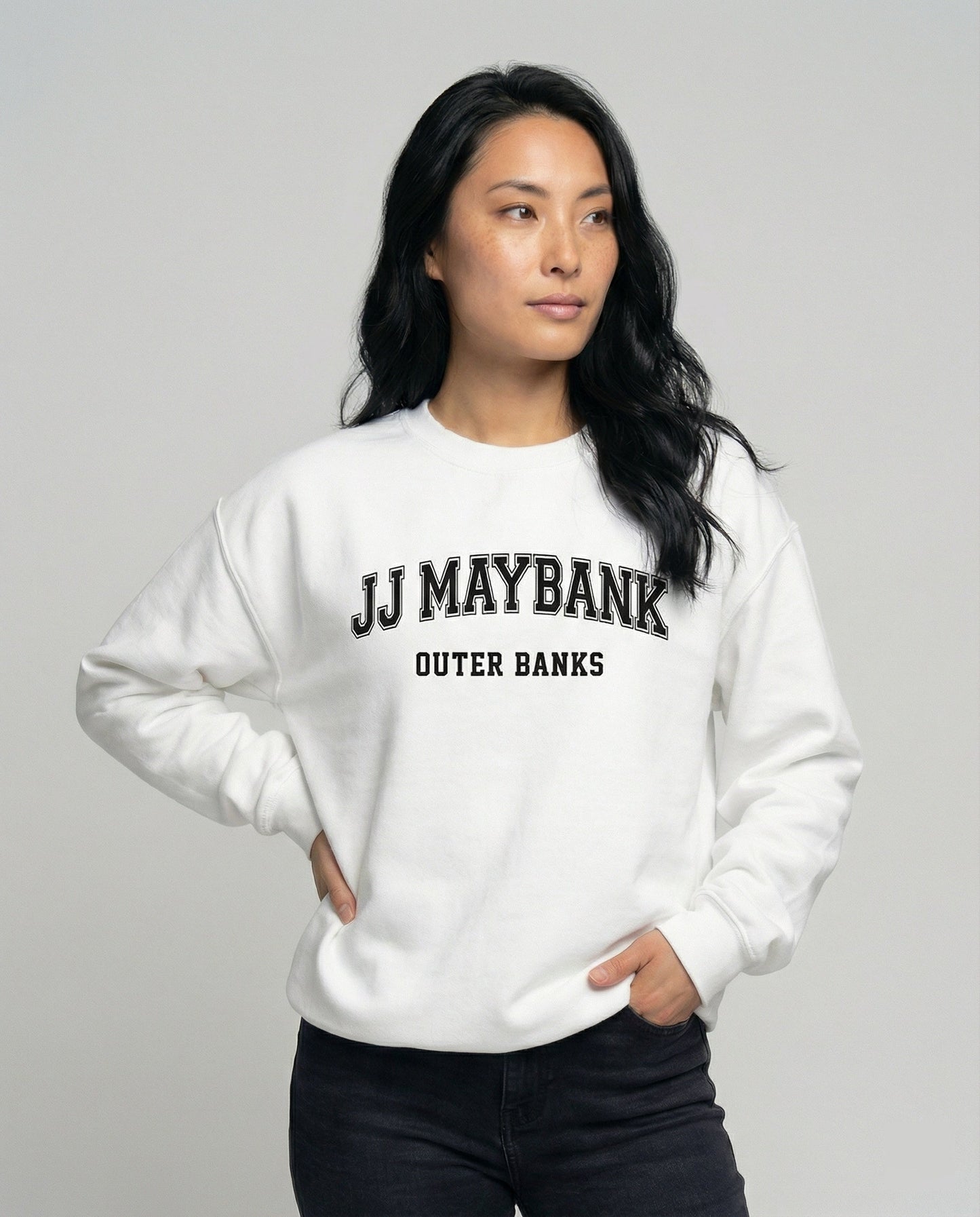 Unisex Pullover Rundhals Modern Groß