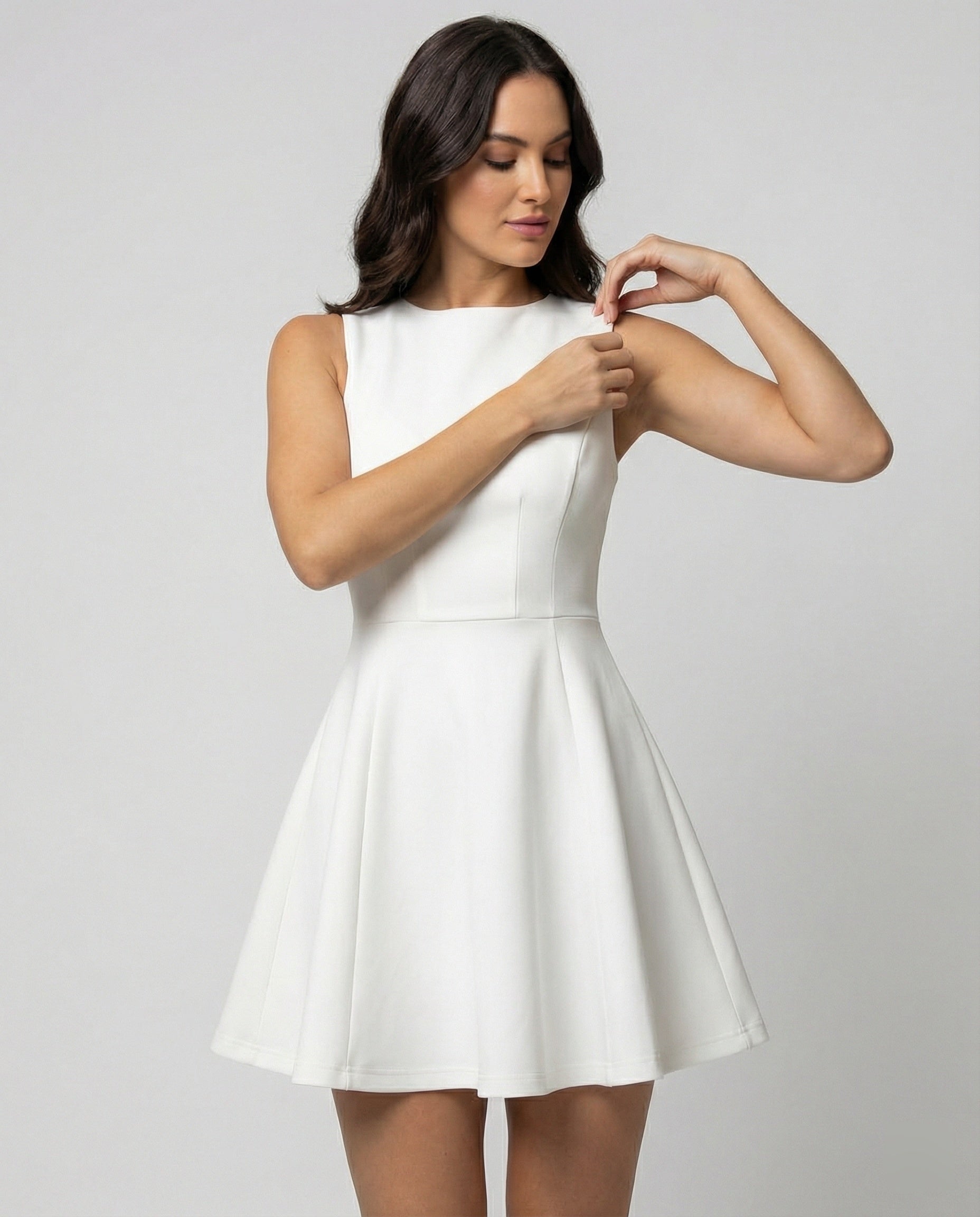 Damen A-Linie Kleid Elegant Figurbetont Schwarz - Norvielle