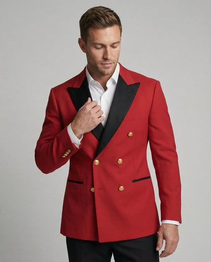 Herren Doppelreiher Blazer Elegant Goldknöpfe Modern - Norvielle