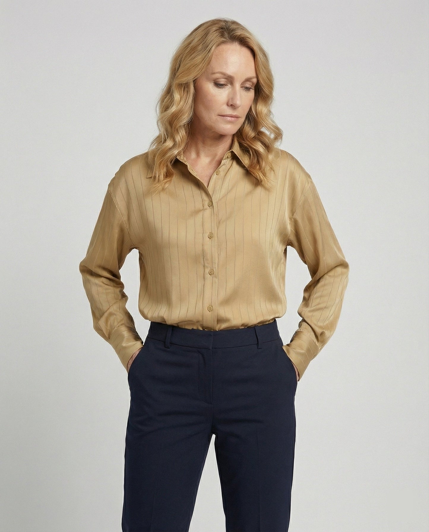 Damen Bluse Streifenmuster Elegantes Oberteil