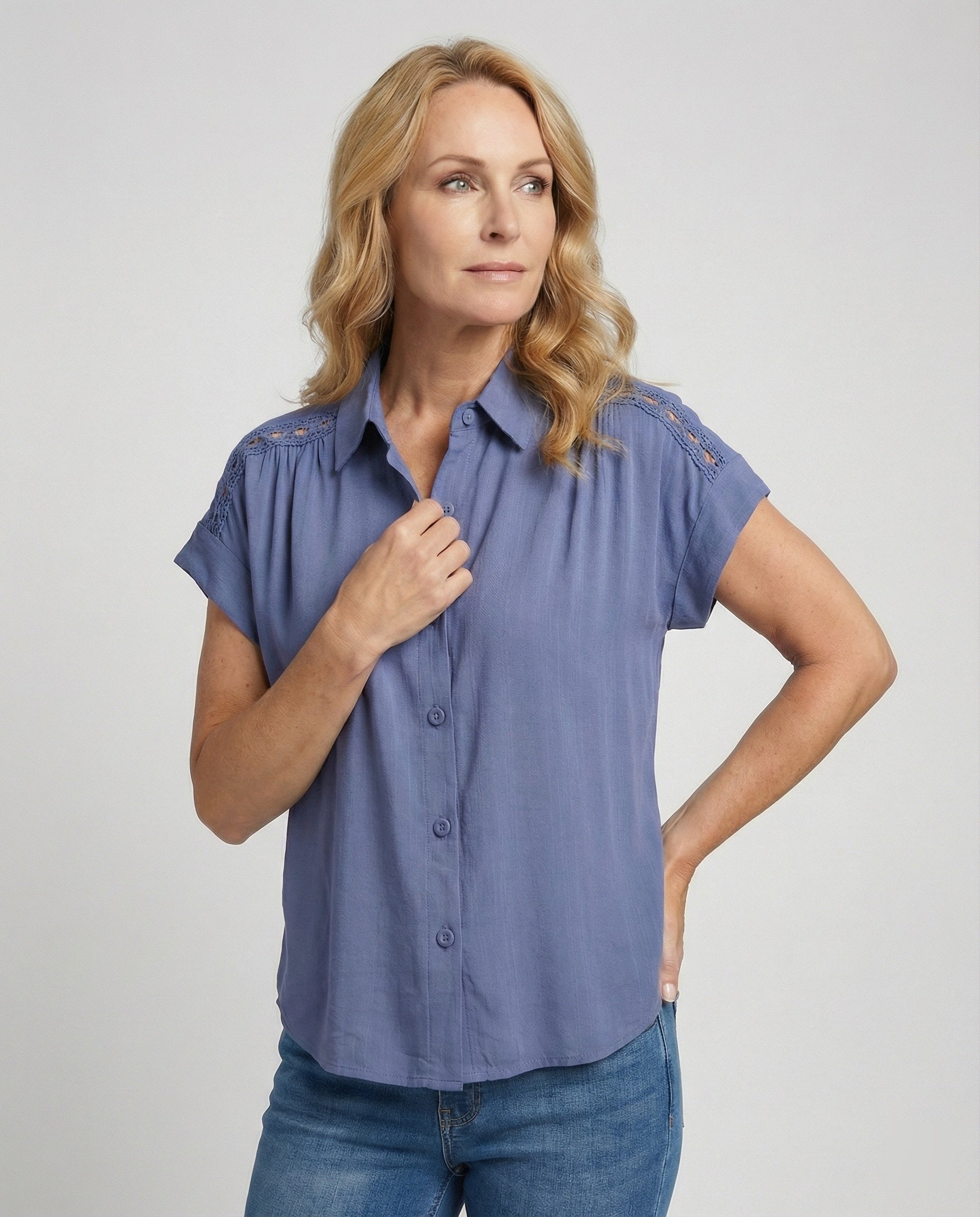 Damen Häkel- Kurzarm Bluse Sommer - Norvielle