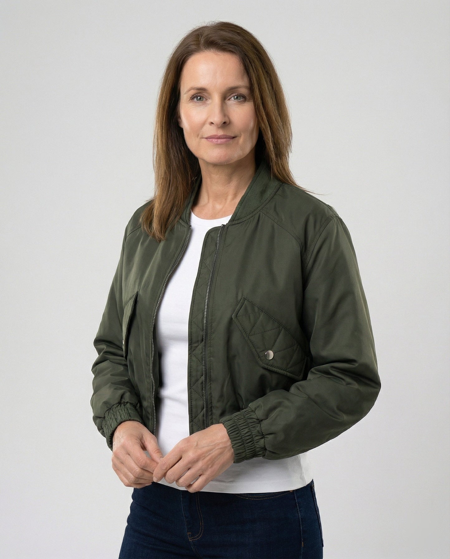 Damen Bomberjacke Hochgeschlossen mit Kapuze